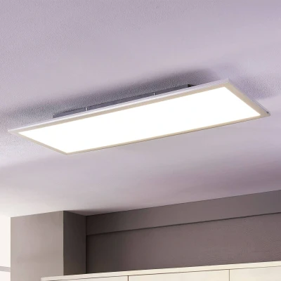 Afbeelding van Lindby LED paneel 1licht PMMA, aluminium H: 5.2 cm wit, zilver Inclusief lichtbron