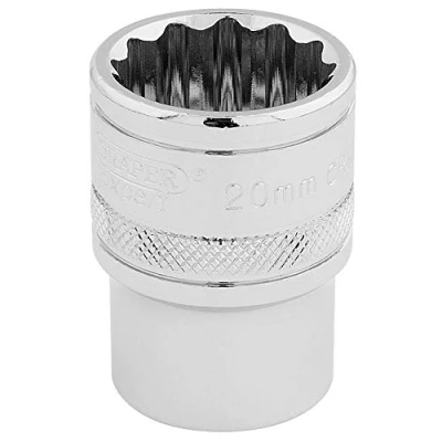 Afbeelding van Draper 33289 1/2&quot; Square Drive 12 punts socket, 20 mm maat, blauw