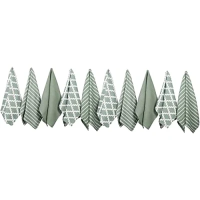 Afbeelding van Penguin Home® 100% Pure Katoen Theedoek 10 Delig Set, Salie