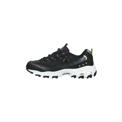 Afbeelding van Skechers Sport D&#039;LITES Sneakers laag, Dames, Maat: 36, Black duraleather gold trim Leer en textiel