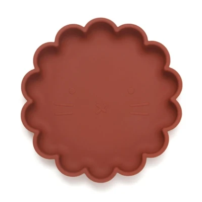 Afbeelding van Petit Monkey Silicone Suction Plate Lion Baked Clay
