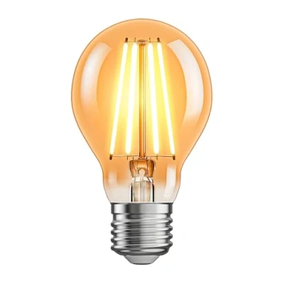 Afbeelding van ledscom.de E27 LED lamp, A60, extra warm wit (2400 K), 7 W, 778lm, 3 staps dimmer, goudkleurig, gloeilamp, filament, glas, vervanging, goud, loft, LED, lampvoet, spaarlamp