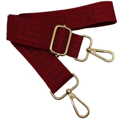 Afbeelding van Verstelbare kleurrijke schouderriem voor dameshandtassen, wijnrood, 80 130 cm, tasriem met gouden karabijnhaak, duurzaam, crossbody tas, gitaar, moderne tassen, accessoires, 3,8 1304