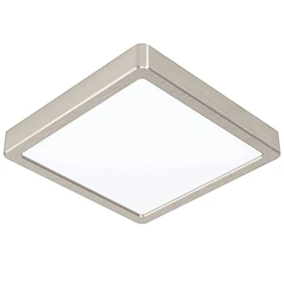 Afbeelding van EGLO Fueva 5 Led plafondlamp, 1 lichts, moderne opbouwlamp van staal met een kunststof lichtoppervlak, ledlamp in nikkel mat, wit, opbouwlamp, 21 cm (