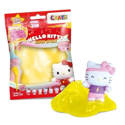 Afbeelding van CRAZE Magic Slime Bag Hello Kitty slijm voor kinderen, in zak, 75 ml, slijmset met figuurverrassing, geurloos, zonder resten