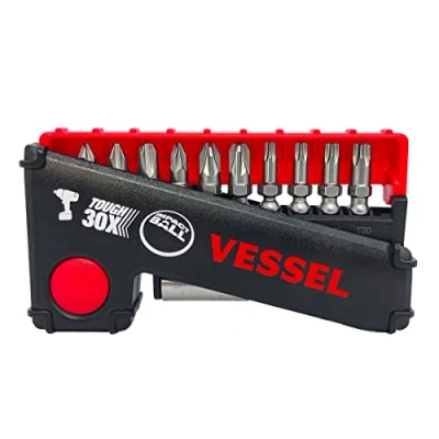Afbeelding van VESSEL Set van 10 Torsion schroefbits type &quot;Impact Ball&quot; + bithouder