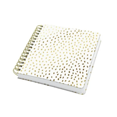 Afbeelding van 2x Notitieboek Jolie A5 vierkant spiraal Golden Rain HC blanco 240pag