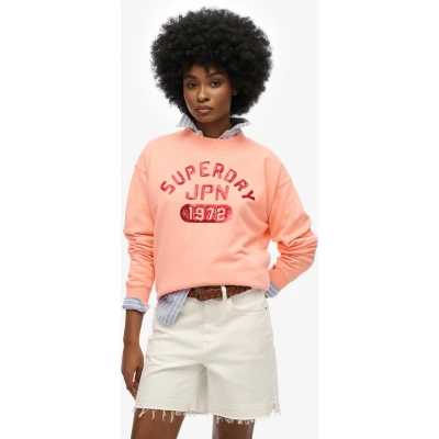 Afbeelding van Superdry EMBELLISHED VARSITY LOOSE CREW Dames Trui