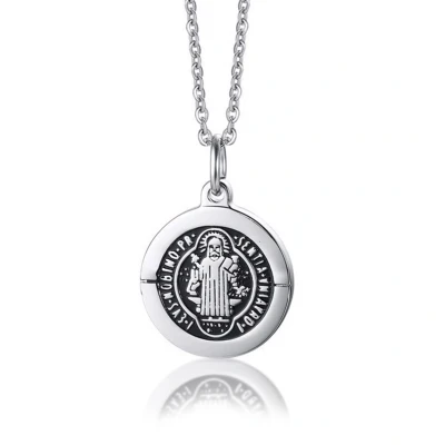 Afbeelding van Mendes heren ketting Edelstaal Benedictus Kruis
