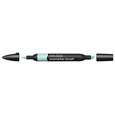Afbeelding van Winsor &amp; Newton 0204373 Promarker Brush voor tekeningen, kalligrafie, ontwerp en lay outs, streeploos tekenen met beitel penseelpunt Pebble Blue