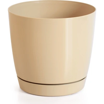 Afbeelding van Prosperplast plantenpot/bloempot kunststof mat goud D28 x H26 cm