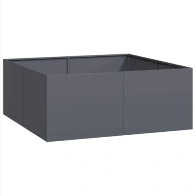 Afbeelding van vidaXL Plantenbak 100x100x40 cm staal antracietkleurig