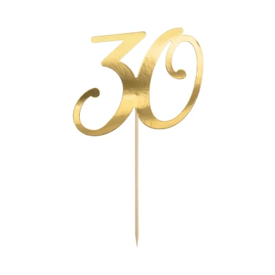 Afbeelding van Partydeco Cake Topper gold 30 jaar