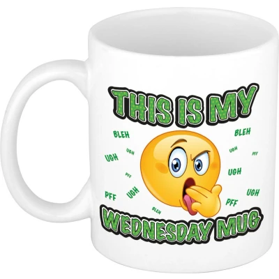 Afbeelding van Bellatio Decorations cadeau mok woensdag keramiek 300 ml kantoor humor feest mokken
