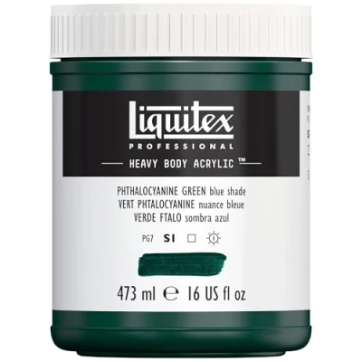 Afbeelding van Liquitex 4412317 Professional Heavy Body acrylverf in kunstenaarskwaliteit met uitstekende lichtechtheid en boterachtige consistentie, 473ml Pot, Phthalocyanine Green (Blue Shade)