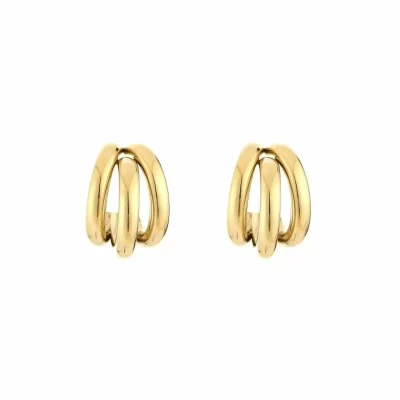 Afbeelding van Bijoutheek Oorknoppen Triple Hoop Goud