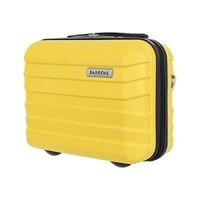 Afbeelding van BARRENS koffer, trolleys, handbagage, reiskoffer, trolley, harde cabinekoffer, reiskoffer met wielen, bagage, handbagage 55 x 40 20 cm (bordeauxrood), geel, klein,