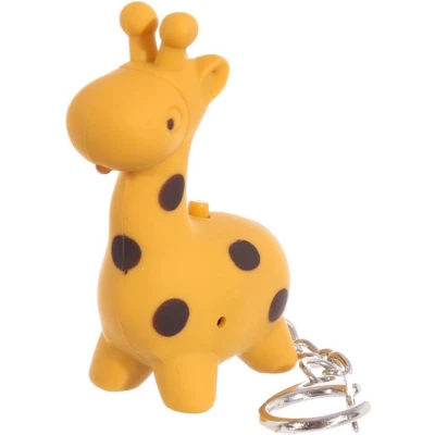 Afbeelding van sleutelhanger Zoo Giraffe met led licht en geluid
