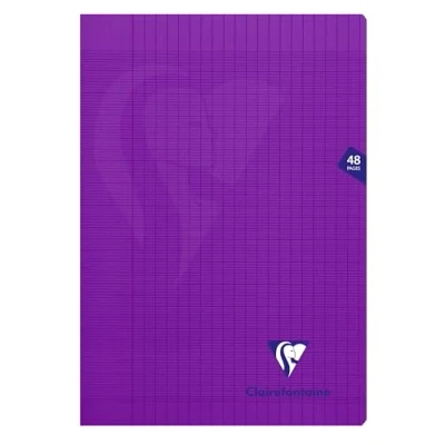 Afbeelding van Clairefontaine 373101C Mimesys geniet schrift A4 21x29,7 cm 24 blad geruit Séyès Wit papier 90 g Polypro omslag Paars