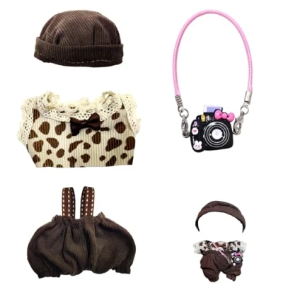 Afbeelding van AOMAIGAD Poppenjurk, poppenkleding, pluche kleding, 17 cm jongens en meisjes voor de beste geschenken (C niet inbegrepen speelgoed)