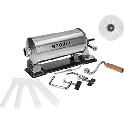 Afbeelding van Browin 311003 Horizontale worstmachine, handmatige worstvulling, roestvrij staal, zilver, 2,5 kg