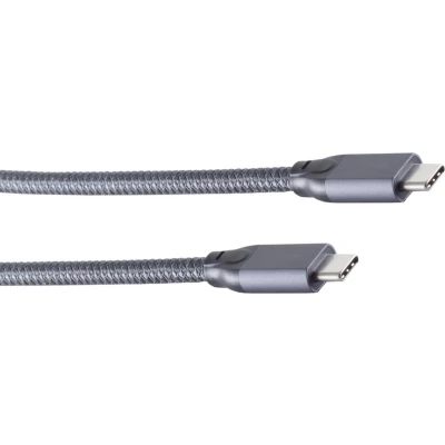 Afbeelding van Premium USB C naar kabel met E Marker chip USB3.2 (tot 20 Gbit/s) PD tot 20V/5A video 4K 60Hz / zwart 1 meter
