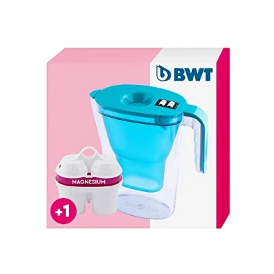 Afbeelding van BWT Vida tafelwaterfilter incl. 1 Magnesium gemineraliseerd waterfilterpatroon I Handmatige teller 2,6 liter Petrol
