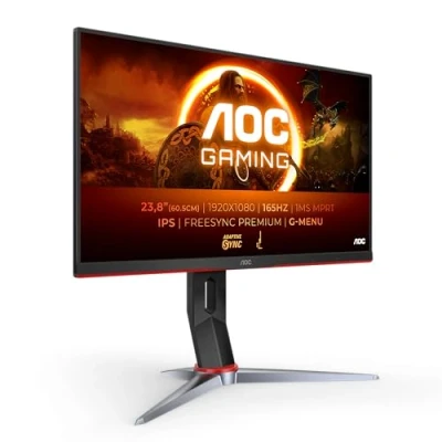 Afbeelding van AOC Gaming 24G2SP 24 inch FHD Monitor, 165 Hz, 1 ms, FreeSync Premium (1920x1080, VGA, HDMI, DisplayPort) zwart/rood