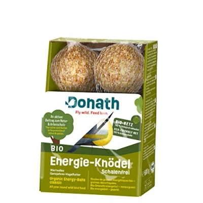 Afbeelding van Donath bio Energiebol Gepeld, in een netje mezenbol 100g per bol gepeld waardevol vogelvoer voor alle seizoenen geproduceerd Zuid Duitsland