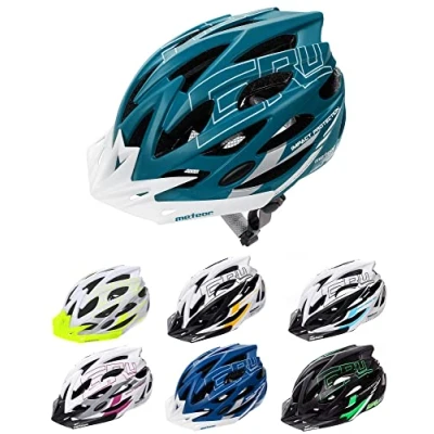 Afbeelding van meteor® fietshelm heren dames kinderhelm MTB scooter helm helmet voor downhill scheidingshelm mountainbike inliner skatehelm BMX jongens meisjes Fahrradhelmet bike Gruver (blauw/wit, S 52 56 cm)