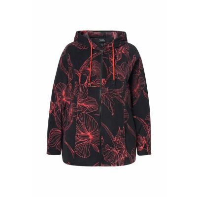Afbeelding van Ulla Popken Sweatvest bloedrood / zwart
