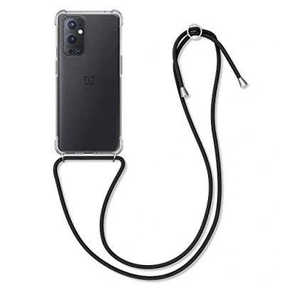Afbeelding van kwmobile telefoonhoesje geschikt voor OnePlus 9 Pro Hoesje met telefoonkoord Back cover in zwart / transparant