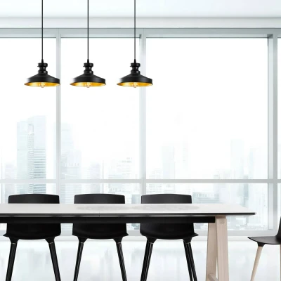 Afbeelding van Opviq Hanglamp Berceste 182 S1 3 lamps zwart/goud