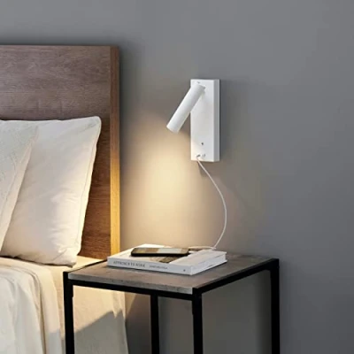 Afbeelding van KOSILUM led leeslamp met USB poort Tofino warm wit licht verlichting woonkamer slaapkamer keuken hal 3 W 210 lm geïntegreerde IP20