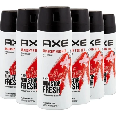 Afbeelding van 6x Axe Anarchy for Her Non Stop Fresh Deospray 150ml