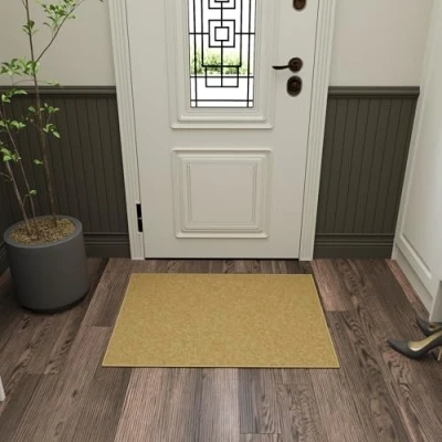 Afbeelding van Ottomanson Ottohome Collection anti slip rubberen achterkant solide ontwerp gebied tapijt/mat, 67cm x 90cm, beige