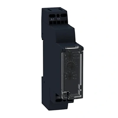 Afbeelding van Schneider re17 tijdrelais multifunctioneel voeding 24 240vac tijdbereik 1s t m 100h 10 functies contact solidstate 0 7a re17lmbm