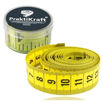 Afbeelding van meetlint 150 cm 2 in 1 + INCH kleermakersmeetlint opbergdoos voor schalen en meten