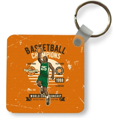 Afbeelding van Sleutelhanger Uitdeelcadeautjes Mancave Basketbal Mannen Vintage Plastic Vaderdag cadeau Geschenk Cadeautje voor hem Tip