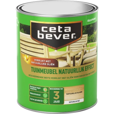 Afbeelding van Ceta Bever Tuinmeubelbeits Natuurlijk Effect Blank Blanke lak &amp; Beits