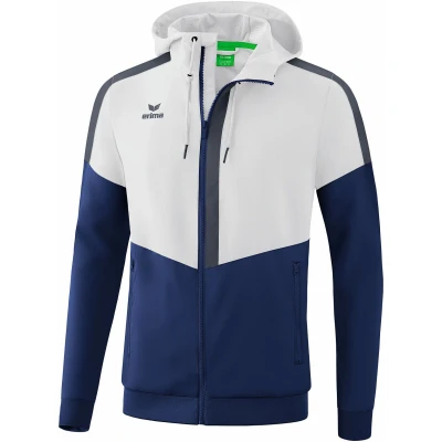 Afbeelding van Erima Squad tracktop jack met capuchon wit/new navy/slate grey
