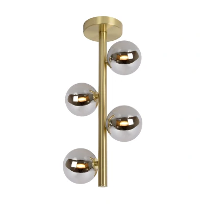 Afbeelding van Leen Bakker Lucide PlafonniÃ ̈re Tycho Mat Goud 22,5x22,5x48cm Hanglampen Goudkleurig Glas