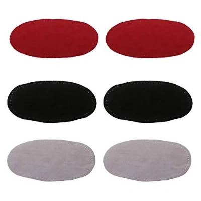 Afbeelding van POFET 3 Paar Naai Op Suede Ovale Elleboog Knie Patches Voor Trui Reparatie Ambachten Rood Zwart