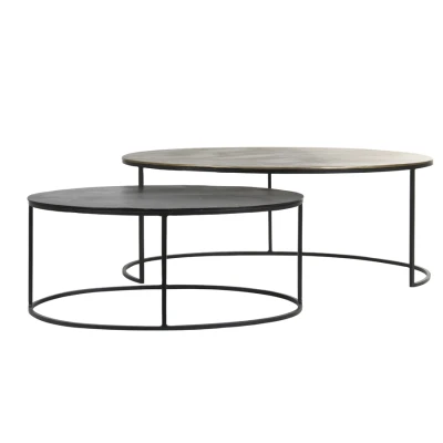 Afbeelding van Light &amp; Living Salontafel Paxson ovaal set van 2 Marmer