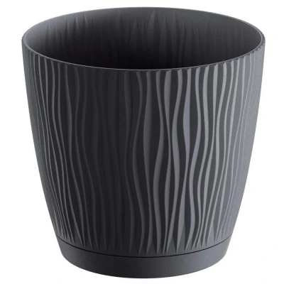 Afbeelding van Prosperplast plantenpot/bloempot kunststof antraciet D24 x H22,5 cm