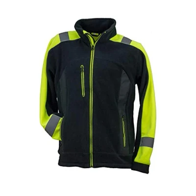 Afbeelding van Safety Urgent URG C Polar Fleecejack, professionele werkjas, beschermende waarschuwingsjas, fleece geïsoleerd, 300 g/m2, jas, reflecterende mantel, zakken, herenjas, EN340, zwart met