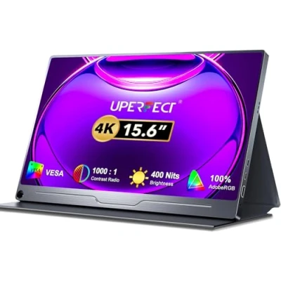 Afbeelding van Draagbare Monitor 4K, UPERFECT 15,6 Inch Draagbaar Display 3840 * 2160 IPS UHD scherm met OTG HDMI USB C poort voor PC Laptop Mobiele Telefoon Switch PS4/5 XBO