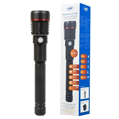 Afbeelding van PNI Adventure F450 LED zaklamp 20W inclusief Lithium accu Powerbank functie
