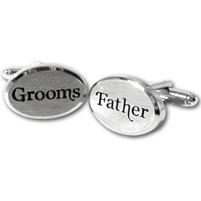 Afbeelding van Sophos Lifestyle Manchetknopen ovaal &quot;Grooms Father&quot; (vader van de bruidegom)