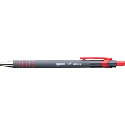 Afbeelding van 12x Balpen rubbergrip drukknop rood medium